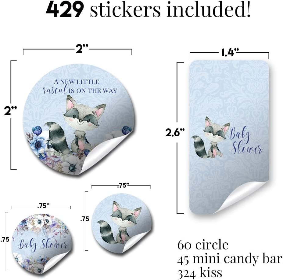 Rascal Raccoon Sticker Little Rascal Cute Raccoon blue Baby Shower Sticker Bundle – Amanda ...