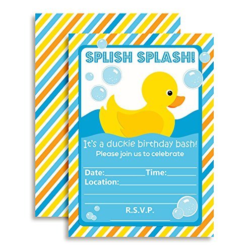 Little Rubber Ducky Birthday Party Invitations