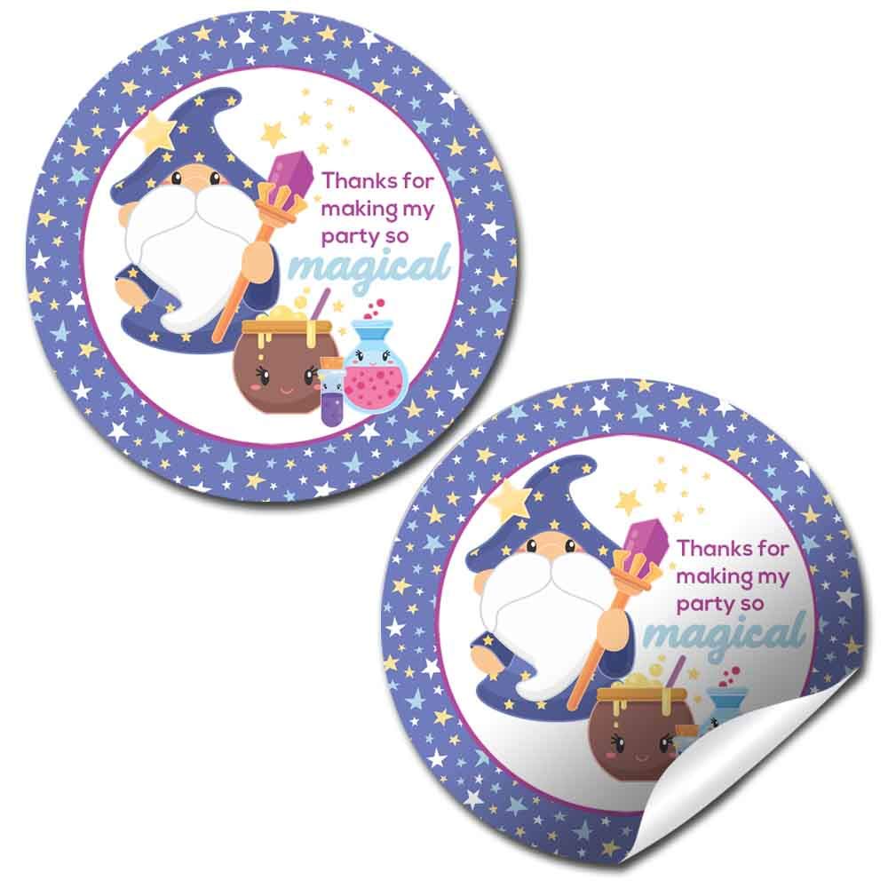 Magical Cute Wizard Birthday Party Favor Stickers – Amanda Creation