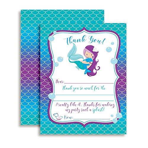 Magical Mermaid Thank You Cards