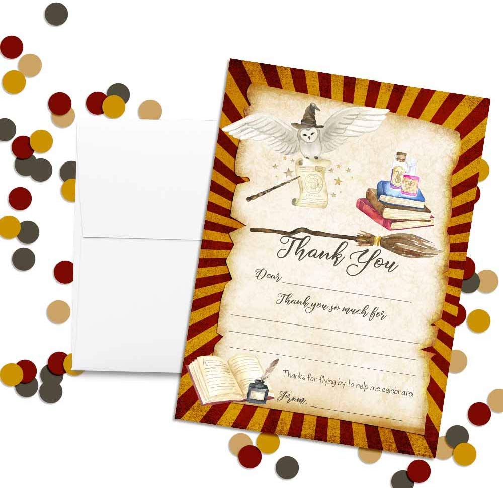 Magical Wizard School Thank You Cards