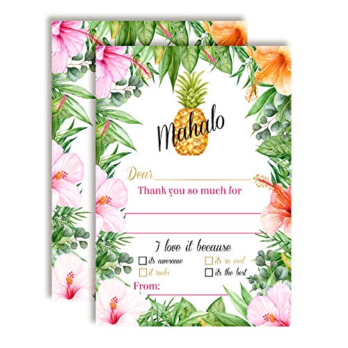 Mahalo Tropical Pineapple Thank You Cards