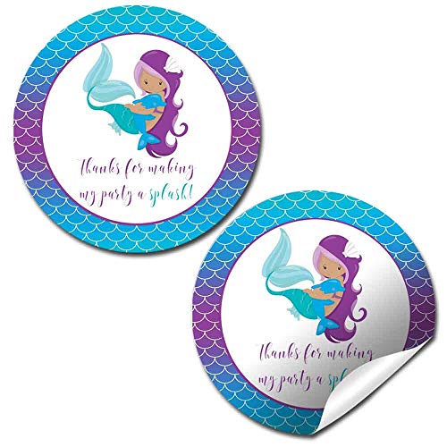 Magical Mermaid Party Stickers (medium complexion)