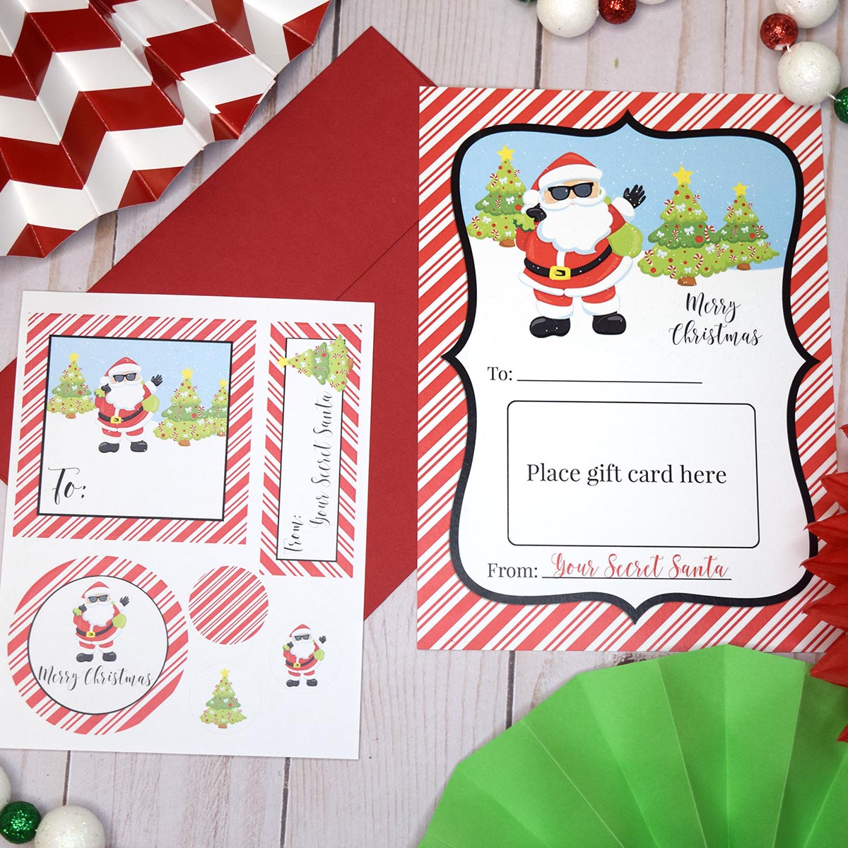 EDITABLE Christmas Gift Card Holder, Secret Santa Gift Card, Santa Gift Card,  Printable Staff Appreciation Gift From Student, INSTANT ACCESS