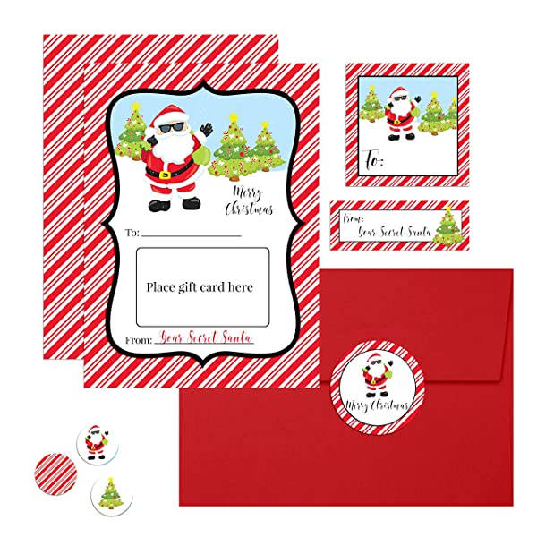 Secret Santa Gift Card Holder Set