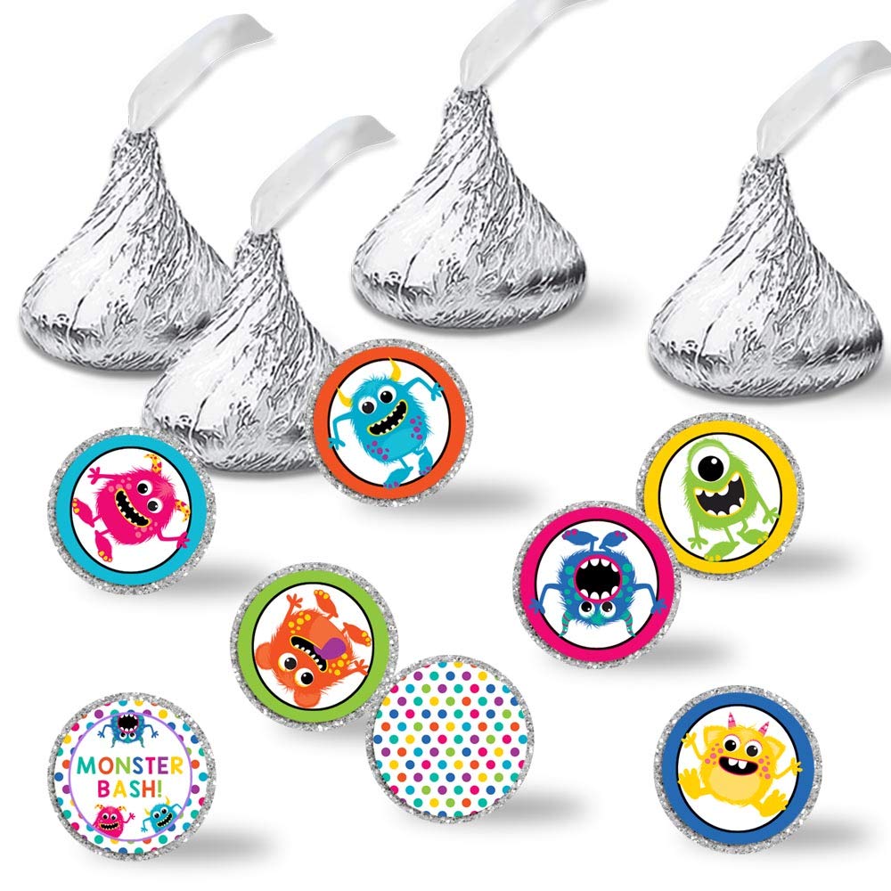 Monster Bash Birthday Party Kiss Stickers