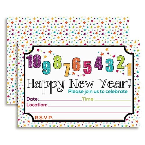 Countdown Invitation Example New Year's Stars Countdown Party Invitations – Amanda Creation