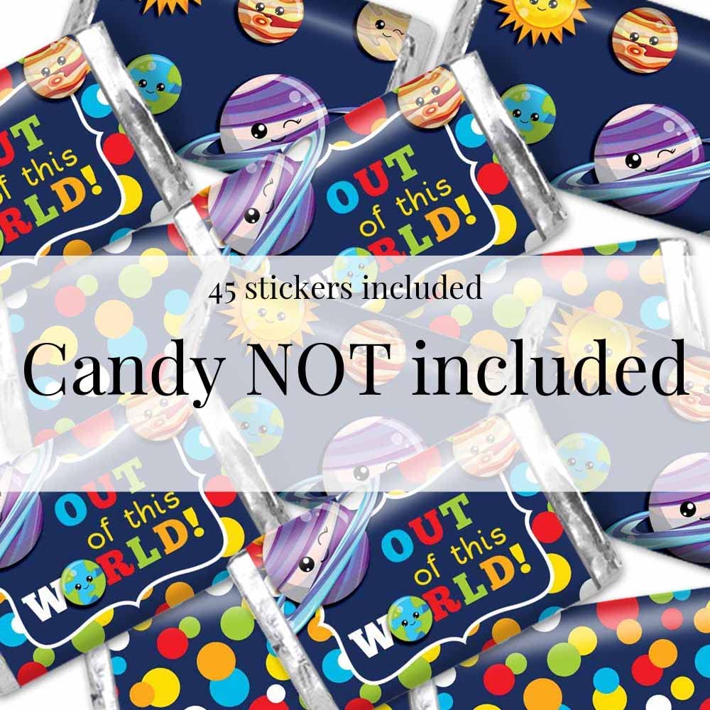 Space Candy Wrapper Outer Space Happy Planets Birthday Mini Candy Bar Wrappers – Amanda ...