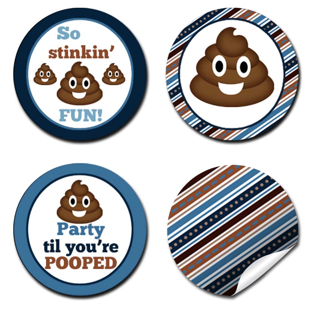 Party Til You're Pooped Poop Emoji Birthday Kiss Stickers – Amanda Creation