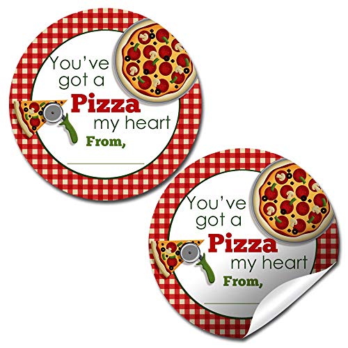 Piece Of My Heart Pizza Valentine Stickers