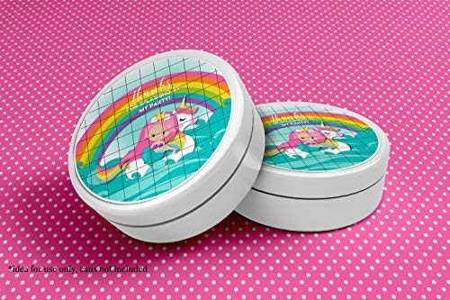Pink Mermaid Unicorn Pool Party Stickers