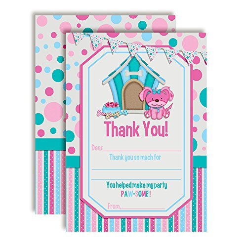 Pink Puppy Thank You Cards