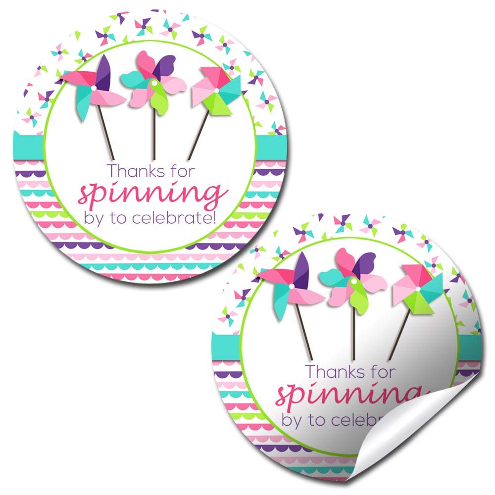 Pinwheel Spin & Twirl Birthday Party Stickers