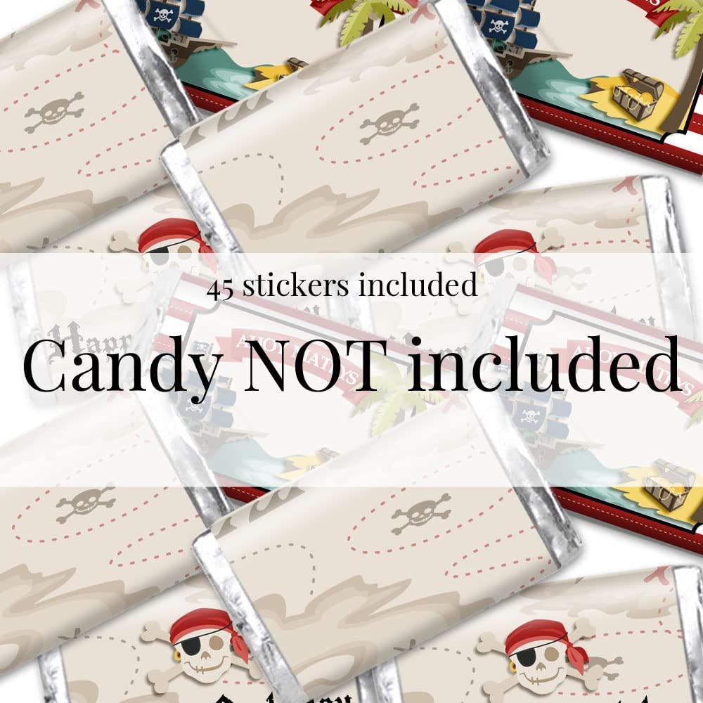 Treasure Wrapper Pirate Treasure Map Birthday Mini Candy Bar Wrappers – Amanda Creation