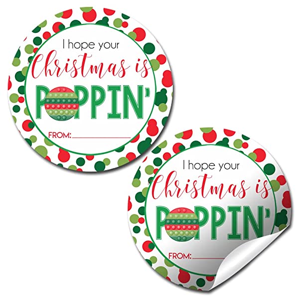 Pop It Fidget Toy Christmas Gift Tag Stickers – Amanda Creation