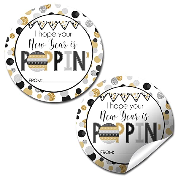 Pop It Fidget Toy New Year's Celebration Party Favor Stickers – Amanda ...