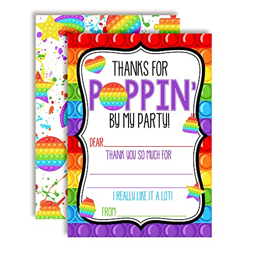 Pop On Over Popper Fidget Toy Birthday Thank You Cards – Amanda Creation