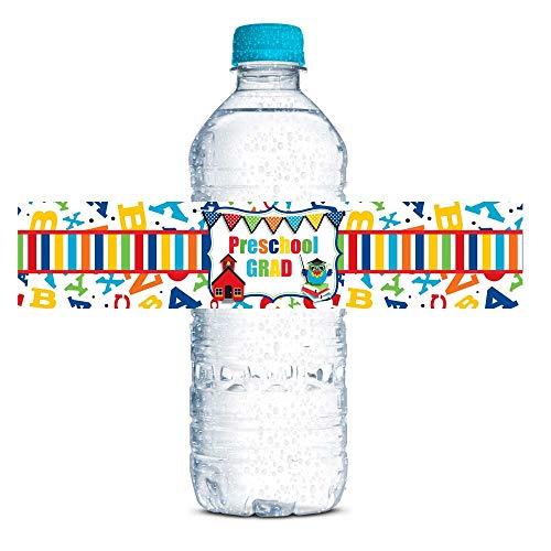 Preschool Graduation Waterproof Water Bottle Wrappers