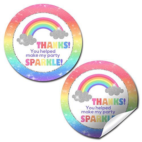 Rainbow Sparkle Party Stickers