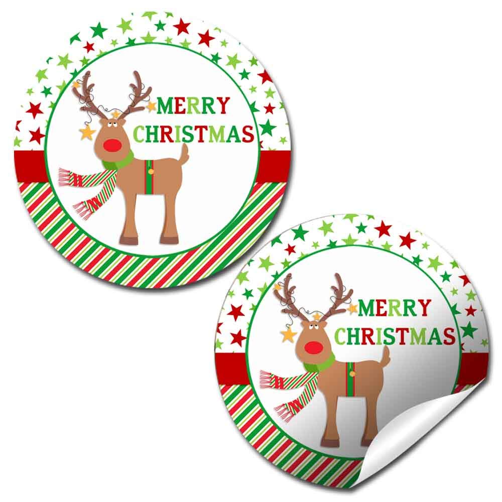 Cute Reindeer Gift Tags Self Stick Gift Tag Labels Christmas TO