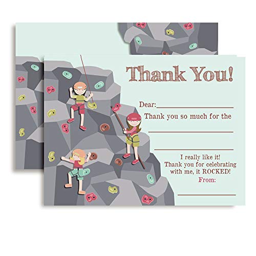 Rock Climbing Thank You Cards (Girl)
