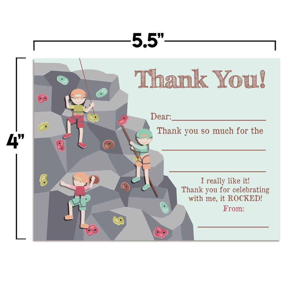 Rock Climbing Thank You Cards
