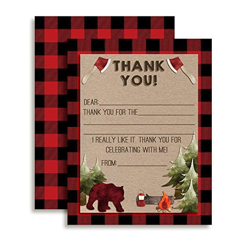 Lumberjack Thank You Cards