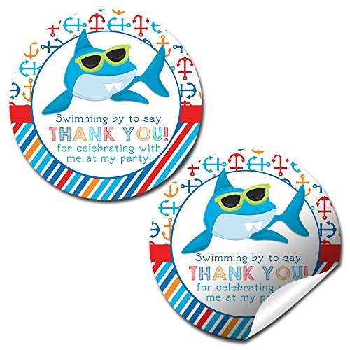 Shark in Sunglasses Party Stickers