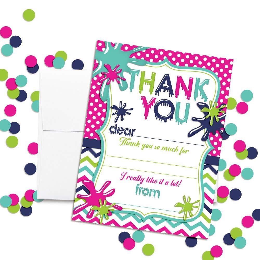 Slime Time Thank You Cards (Girl)