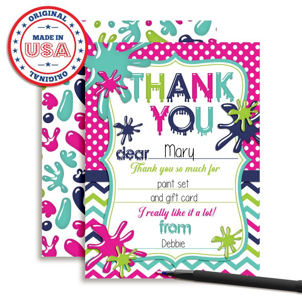 Slime Time Thank You Cards (Girl)