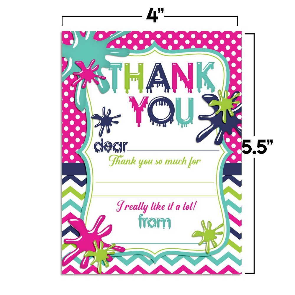 Slime Time Thank You Cards (Girl)