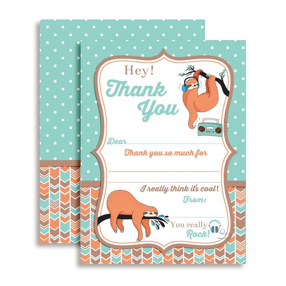 Sloth Thank You Cards