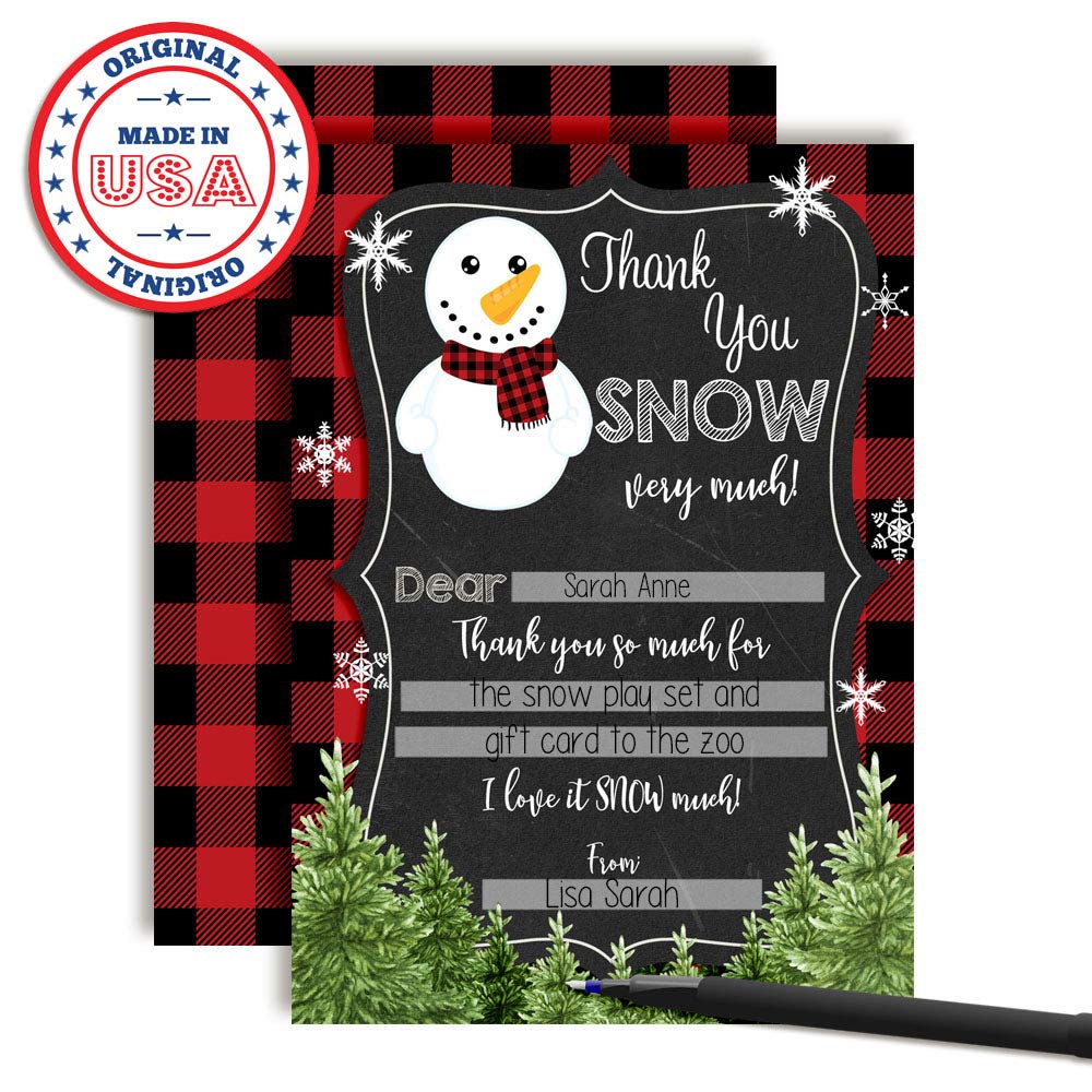 Chalkboard Snowman Thank You Cards
