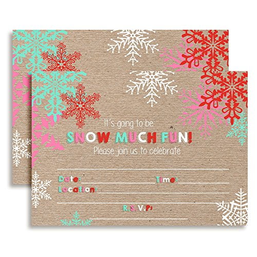 snowflake party invitations