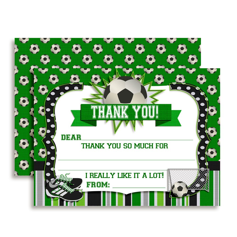 Soccer Thank You Cards
