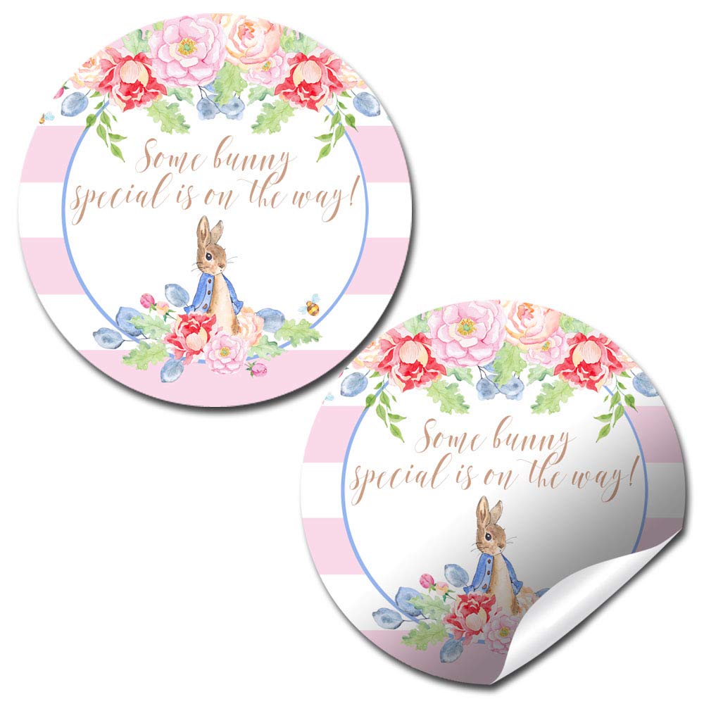 Some Bunny Special Rabbit-Themed Girl Baby Sprinkle Baby Shower Thank You Sticker Labels