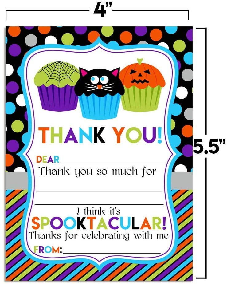 Spooktacular Halloween Cupcake Thank You Notes