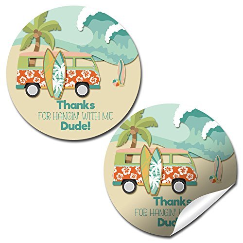 Surfs Up Party Stickers