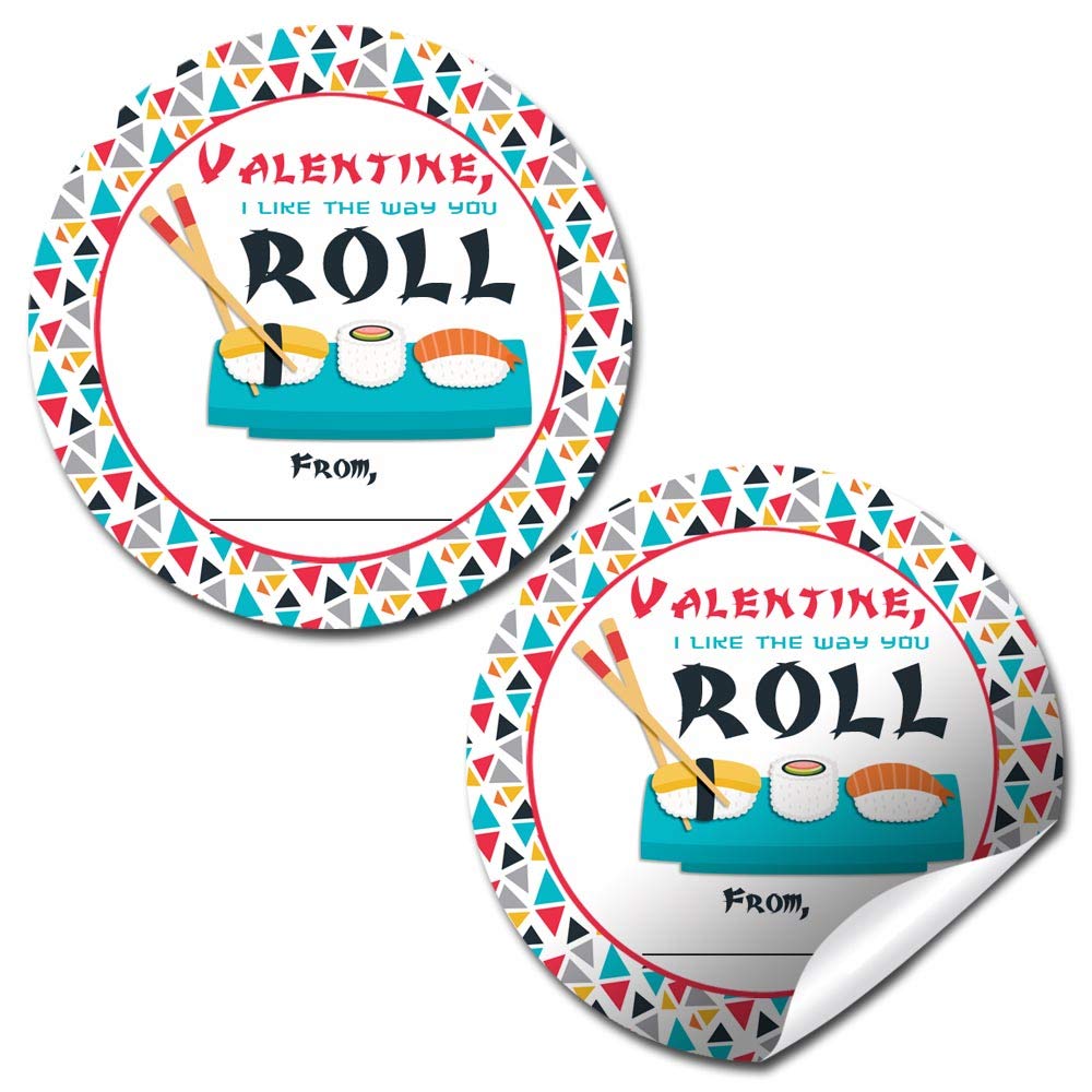 Sushi Roll Valentine Stickers