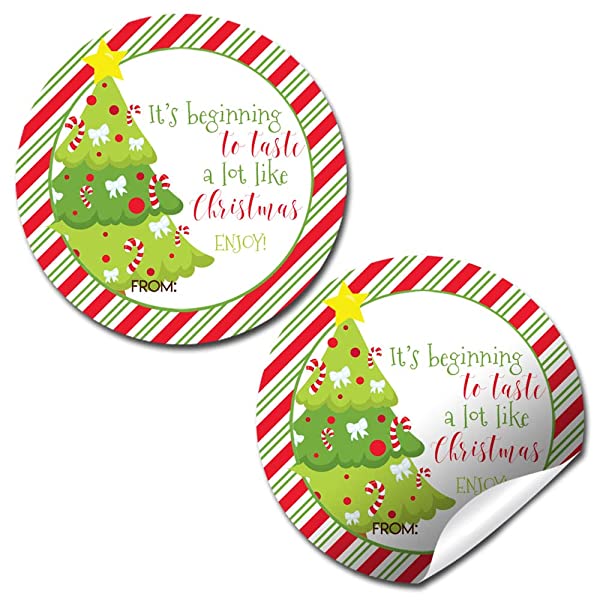 Holiday Gift Tag Stickers Round