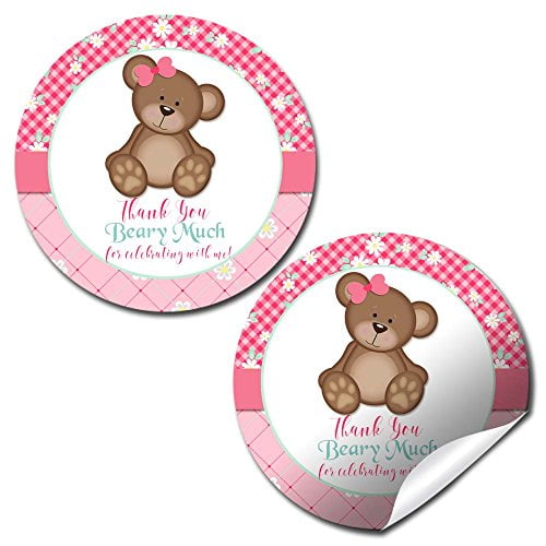 Teddy Bear Party Stickers (Girl)