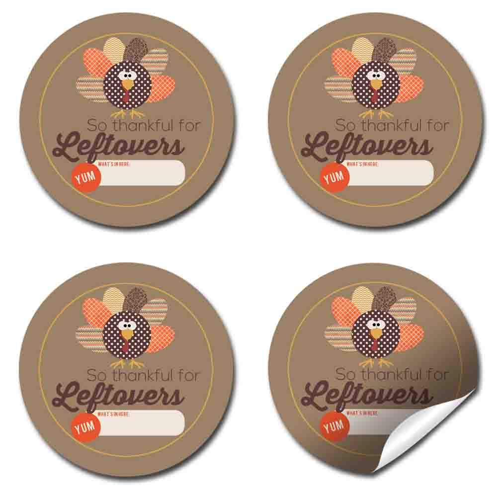 Leftover Sticker Thankful For Leftovers Thanksgiving Container Stickers – Amanda Creation