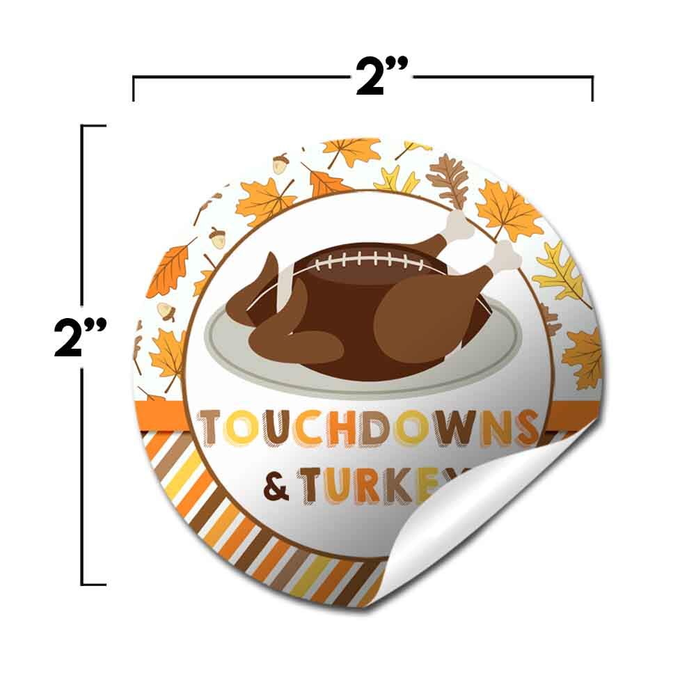 Touchdown Turkey Platter Thanksgiving Party Favor Stickers – Amanda ...