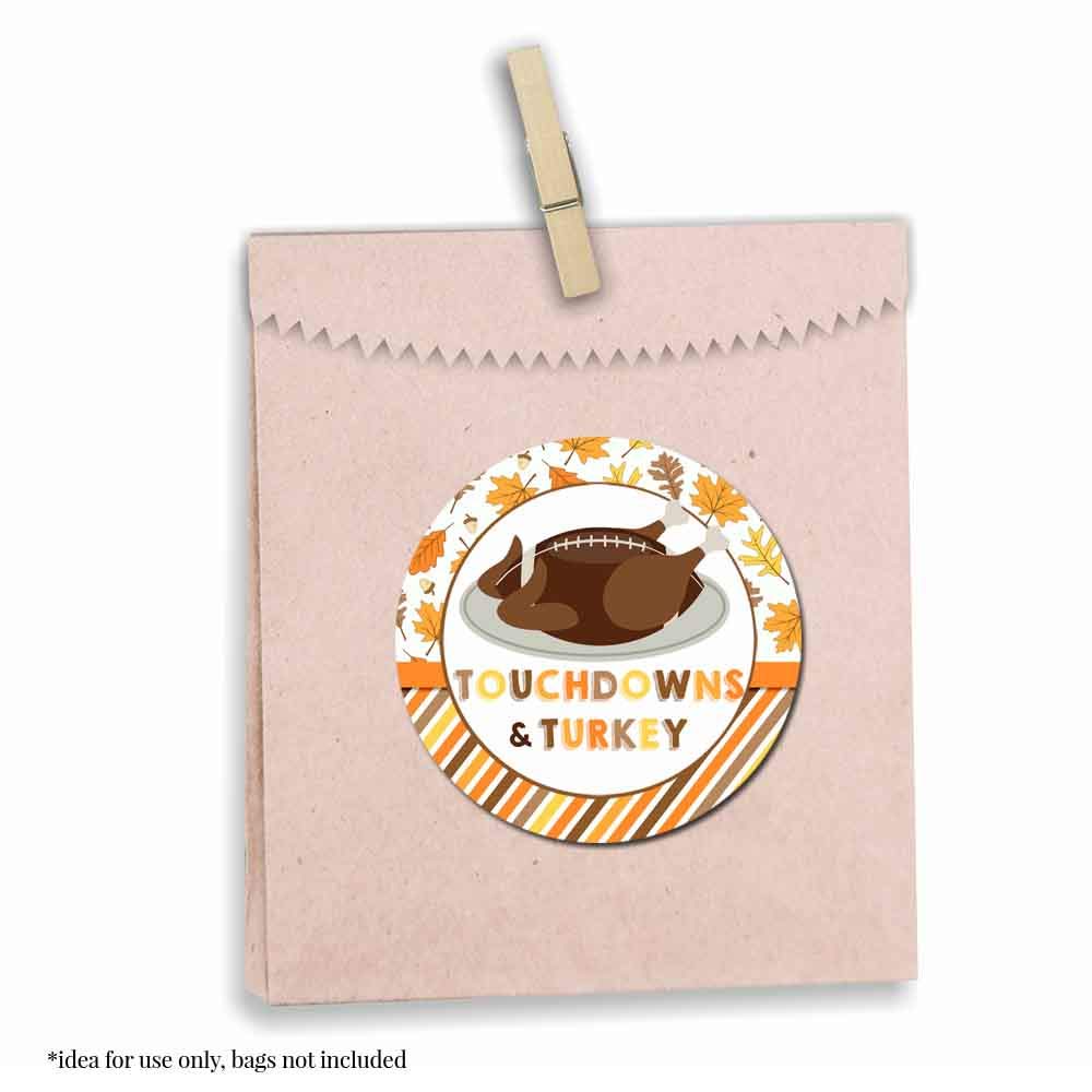 Touchdown Turkey Platter Thanksgiving Party Favor Stickers – Amanda ...