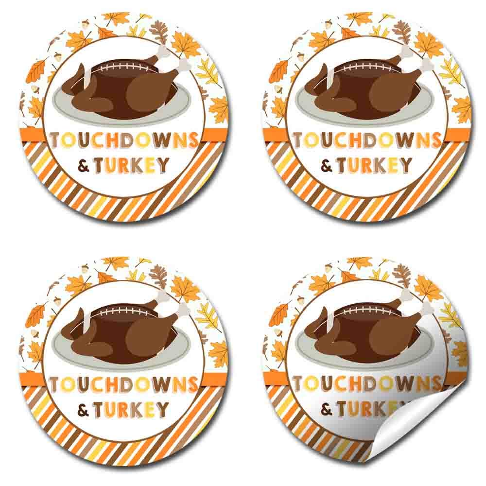 Touchdown Turkey Platter Thanksgiving Party Favor Stickers – Amanda ...