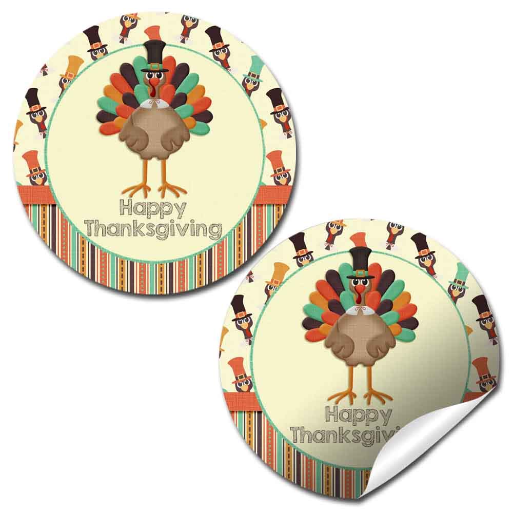Turkey Time Thanksgiving Party Favor Stickers – Amanda Creation