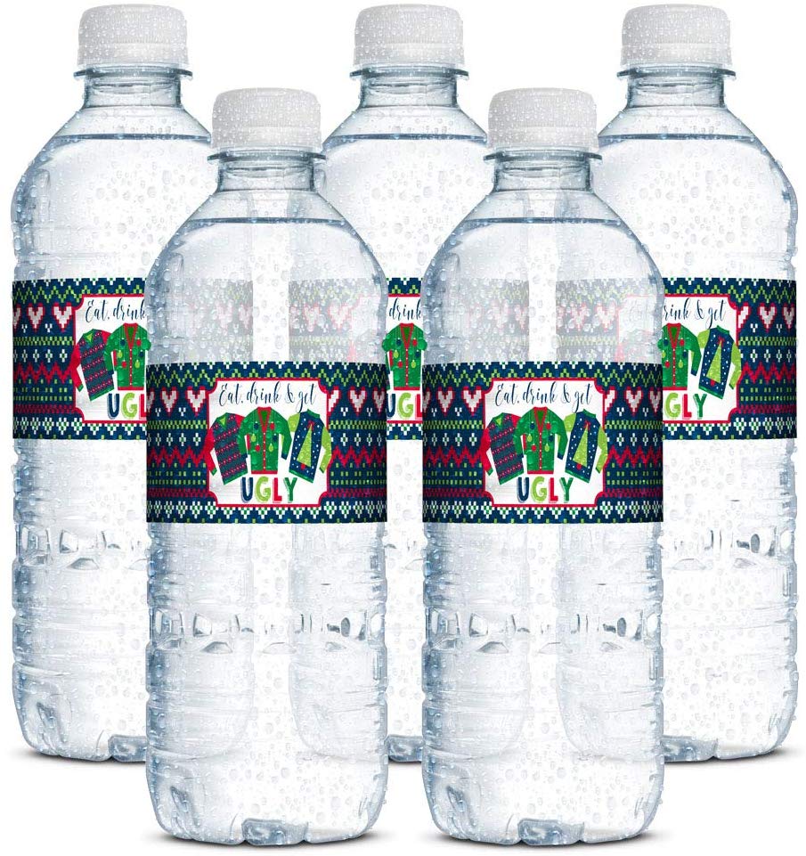 ugly sweater water bottle wrappers