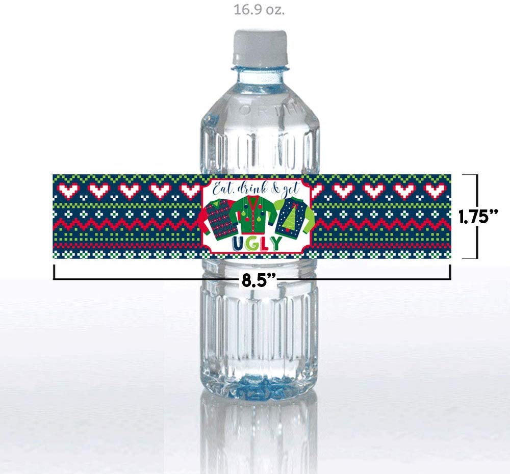 ugly sweater water bottle wrappers