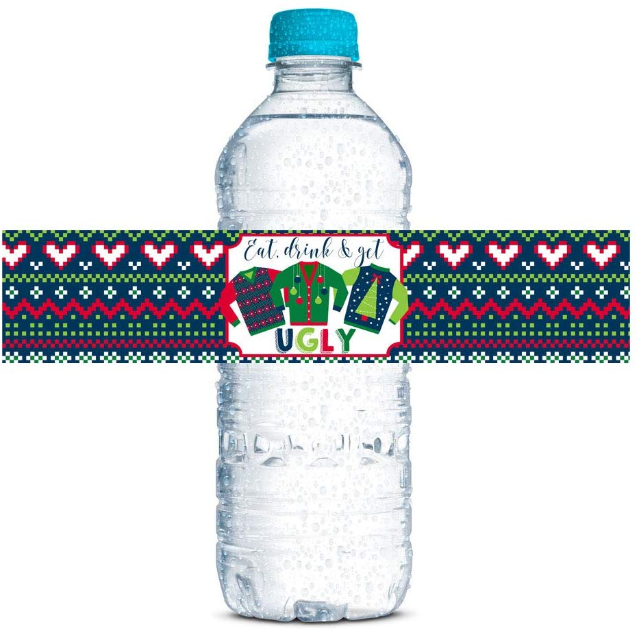 ugly sweater water bottle wrappers