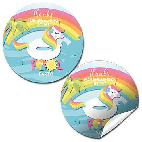 Unicorn Pool Float Party Stickers